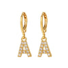 Wholesale Copper Microinlaid Zircon Letter Earring For Women