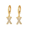 Wholesale Copper Microinlaid Zircon Letter Earring For Women