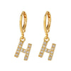 Wholesale Copper Microinlaid Zircon Letter Earring For Women