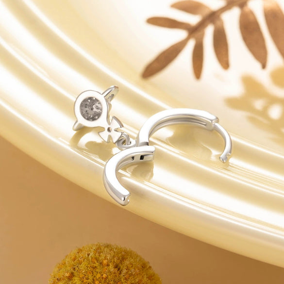 Wholesale Copper Microinlaid Zirconia Saturn Pendant Earrings For Girls Sweet Style