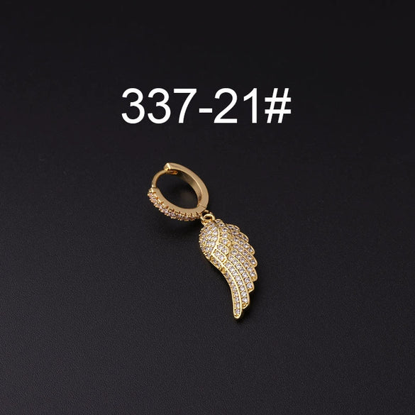 Wholesale Copper Microinlay Irregular Animals Zodiac Ear Buckle Piercing Earrings Jewelry