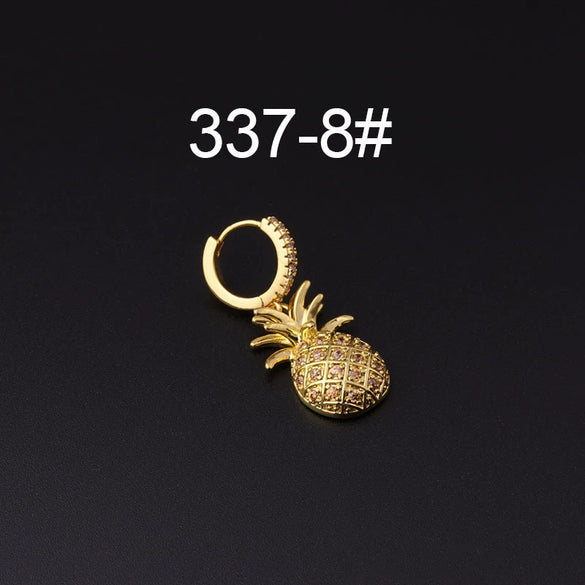 Wholesale Copper Microinlay Irregular Animals Zodiac Ear Buckle Piercing Earrings Jewelry