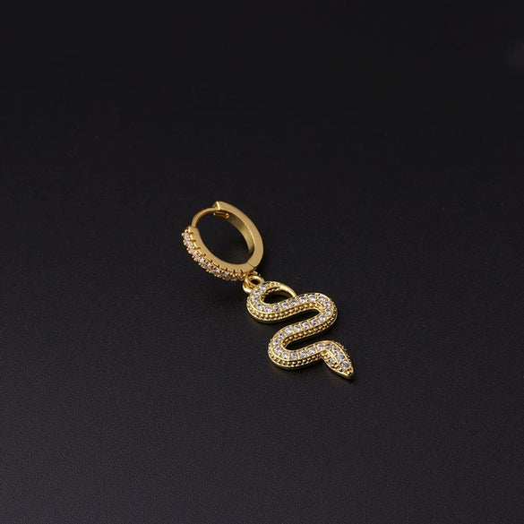 Wholesale Copper Microinlay Irregular Animals Zodiac Ear Buckle Piercing Earrings Jewelry