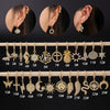 Wholesale Copper Microinlay Irregular Animals Zodiac Ear Buckle Piercing Earrings Jewelry