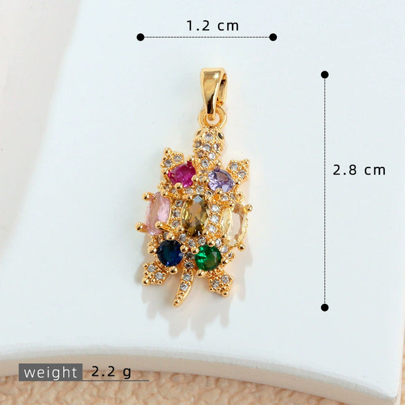 Wholesale Copper Micropaved Animal Zodiac Marine Life Turtle Starfish Necklace Pendant Cartoon Style