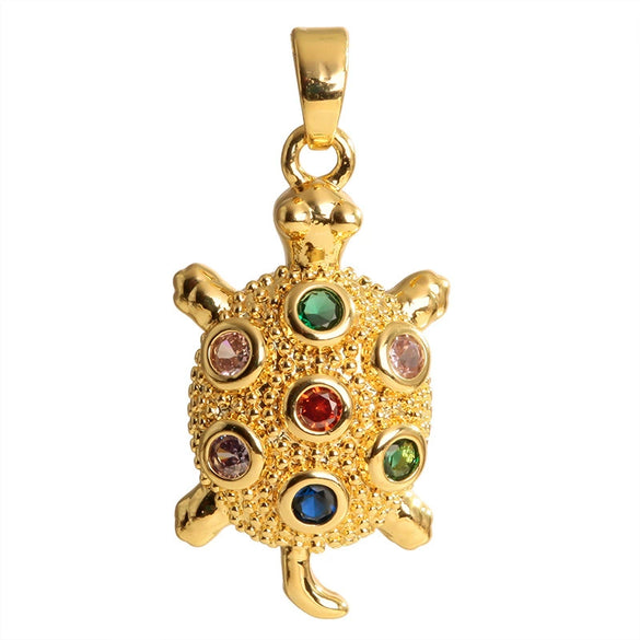 Wholesale Copper Micropaved Animal Zodiac Marine Life Turtle Starfish Necklace Pendant Cartoon Style