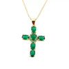 Wholesale Copper Micropaved Colorful Zircon Geometric Cross Pendant Clavicle Chain Necklace Jewelry
