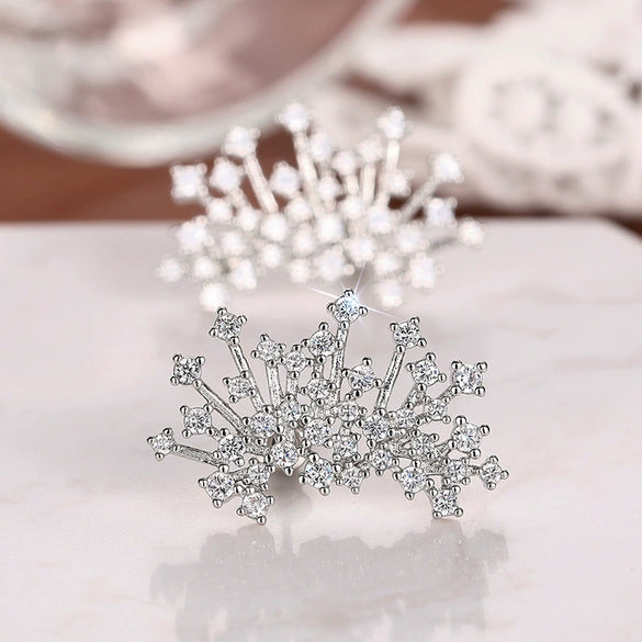 Wholesale Copper Micropaved Zircon Earrings For Women Floral Geometric Design Niche Style