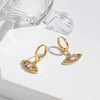 Wholesale Copper Micropaved Zircon Eye Pendant Earrings Retro Light Luxury Style