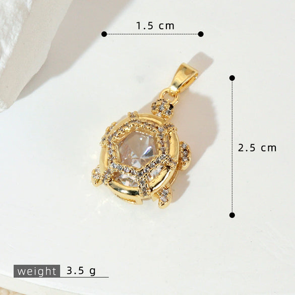 Wholesale Copper Minimalist Animal Zodiac Micropaved Marine Turtle Starfish Necklace Pendant
