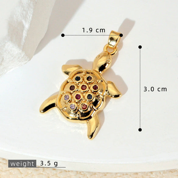 Wholesale Copper Minimalist Animal Zodiac Micropaved Marine Turtle Starfish Necklace Pendant