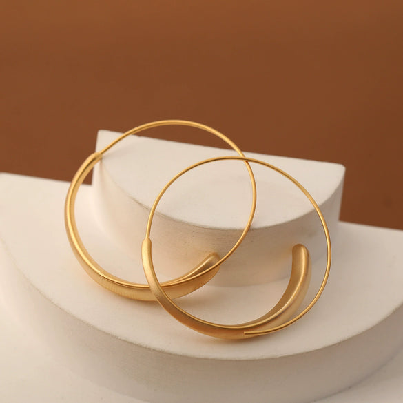 Wholesale Copper Minimalist Geometric Round Earrings With Real Gold Plating