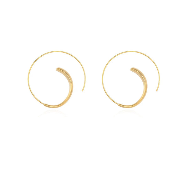 Wholesale Copper Minimalist Geometric Round Earrings With Real Gold Plating