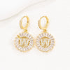 Wholesale Copper Minimalist Letter Zircon Earrings