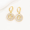 Wholesale Copper Minimalist Letter Zircon Earrings
