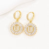 Wholesale Copper Minimalist Letter Zircon Earrings