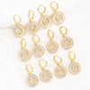 Wholesale Copper Minimalist Letter Zircon Earrings