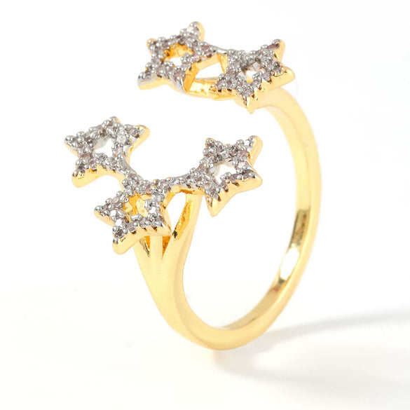 Wholesale Copper Minimalist Star Shape Electroplated Ring