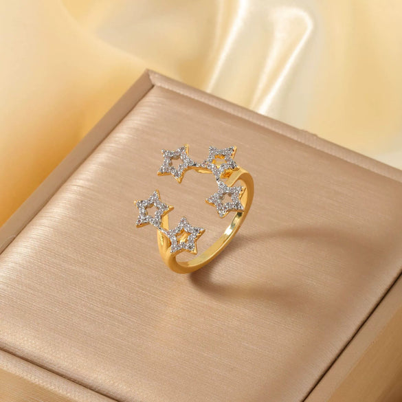 Wholesale Copper Minimalist Star Shape Electroplated Ring