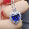 Wholesale Copper Mixed Gem Inlaid Heart Shaped Sapphire Love Pendant Necklace For Women With Zircon Styling And Ochain