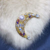 Wholesale Copper Moon Pearl Corsage Natural Pearl Highgrade Pin Pearl Brooch Fashion Jewelry