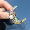 Wholesale Copper Moon Pearl Corsage Natural Pearl Highgrade Pin Pearl Brooch Fashion Jewelry