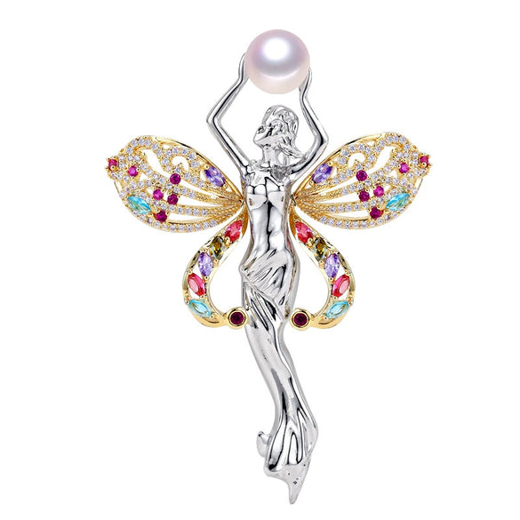 Wholesale Copper Natural Freshwater Pearl Fashion Brooch For Women