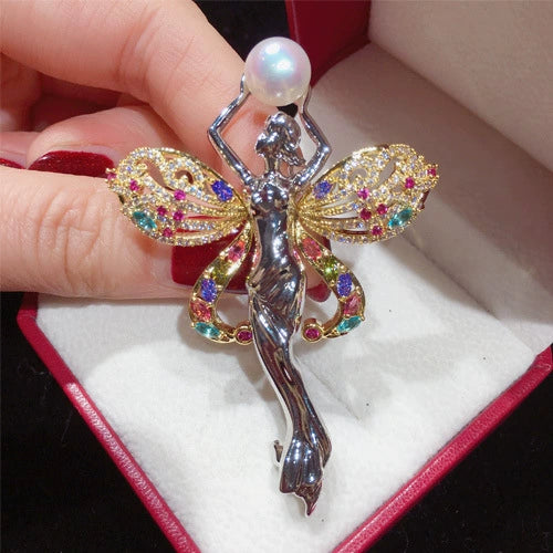 Wholesale Copper Natural Freshwater Pearl Fashion Brooch For Women