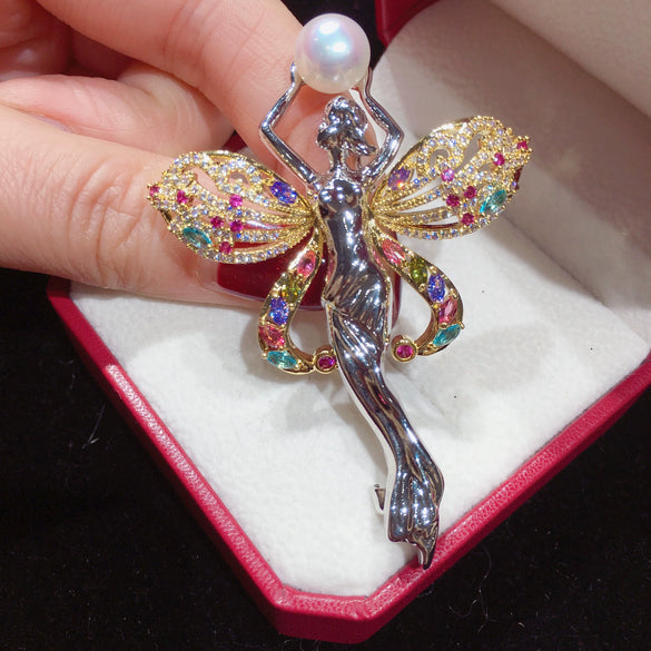 Wholesale Copper Natural Freshwater Pearl Fashion Brooch For Women