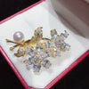 Wholesale Copper Natural Freshwater Pearl Flower Brooch Highend Craft For Women