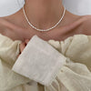 Wholesale Copper Natural Freshwater Pearl Necklace Baroque Geometric Handmade Women's Fashionable Clavicle Chain Sweater Chain