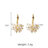 Wholesale Copper Natural Pearl Geometric Style Electroplating Earrings For Women