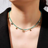 Wholesale Copper Natural Stone Beaded Clavicle Necklace Handmade Geometric Design