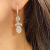 Wholesale Copper Natural Style Flower Leaf Drop Shape Geometric Earrings For Women