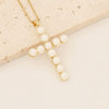 Wholesale Copper Necklace With Cross Pendant And Microinlaid Zircon 18K Gold Plated Personalized Style