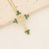 Wholesale Copper Necklace With Cross Pendant And Microinlaid Zircon 18K Gold Plated Personalized Style