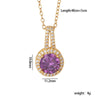 Wholesale Copper Necklace With Mixed Gemstone Inlay Zircon Purple Electroplated O Chain Drop Shape Heart Shape For Women