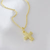 Wholesale Copper O Word Chain Cross Pendant Necklace With Hammer Pattern Gold Plated Retro Hip Hop Fashion Jewelry For Unisex