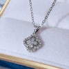 Wholesale Copper Ochain Mixed Gem Inlaid Fourleaf Clover Pendant Necklace With Zircon And Flower Design