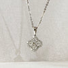 Wholesale Copper Ochain Mixed Gem Inlaid Fourleaf Clover Pendant Necklace With Zircon And Flower Design