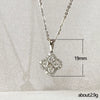Wholesale Copper Ochain Mixed Gem Inlaid Fourleaf Clover Pendant Necklace With Zircon And Flower Design