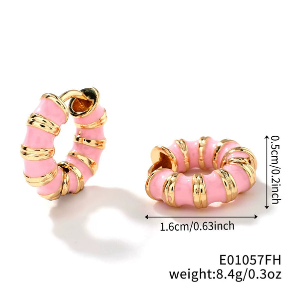 Wholesale Copper Oil Drop Geometric Earrings Retro Elegant Unisex