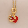 Wholesale Copper Oil Drop Heart Hollow Openable Pendant Necklace For Office Ladies