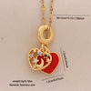 Wholesale Copper Oil Drop Heart Hollow Openable Pendant Necklace For Office Ladies