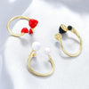 Wholesale Copper Oildrip Mushroom Umbrellashaped Ring Pastoral Style