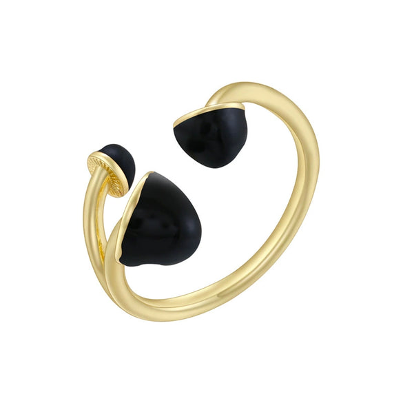 Wholesale Copper Oildrip Mushroom Umbrellashaped Ring Pastoral Style