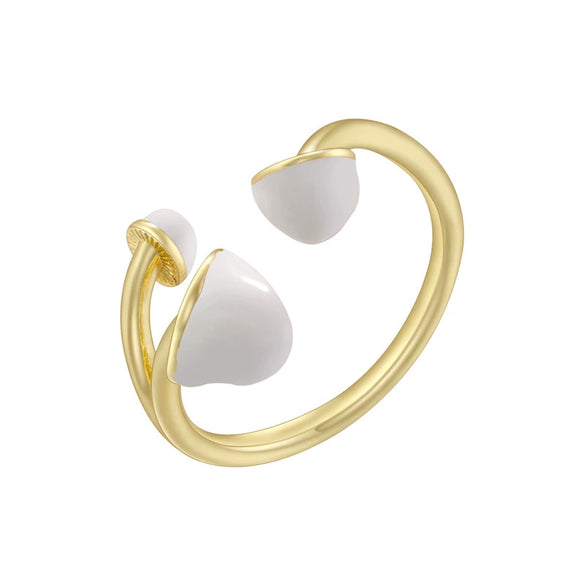 Wholesale Copper Oildrip Mushroom Umbrellashaped Ring Pastoral Style