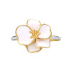 Wholesale Copper Pastoral Style Flower Leaves Zircon Inlaid Finger Ring