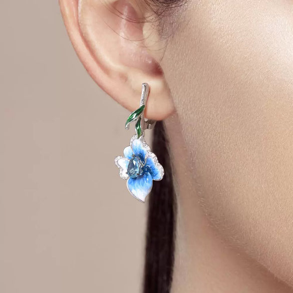 Wholesale Copper Pastoral Style Flower Shape Earrings For Women