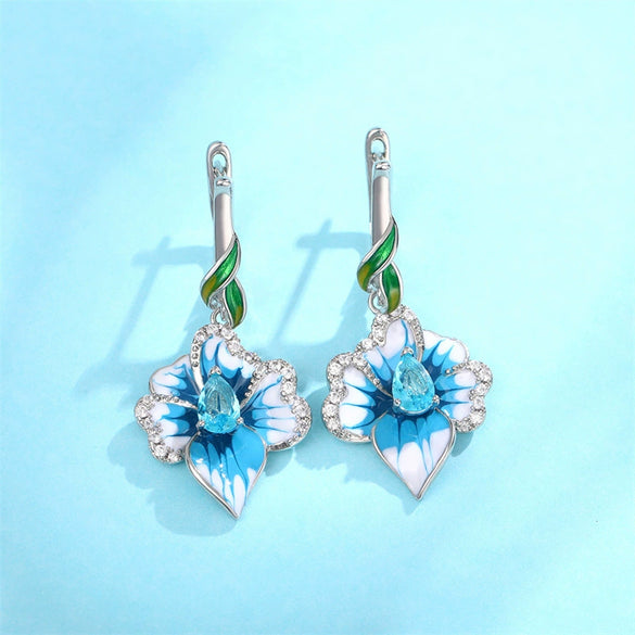Wholesale Copper Pastoral Style Flower Shape Earrings For Women